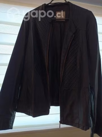 Chaqueta de cuero negra XL