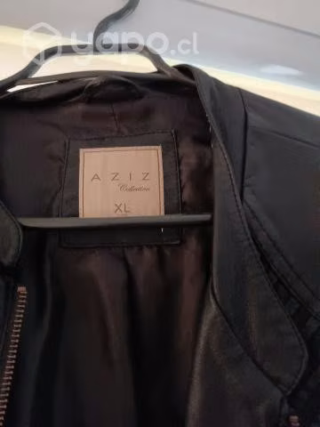 Chaqueta de cuero negra XL
