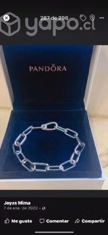 Pulsera Pandora eslabón plata