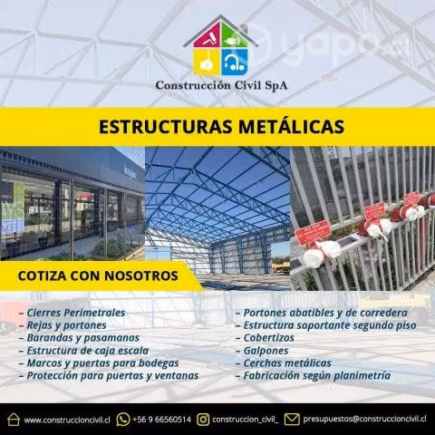 Estructuras Metálicas, cerchas, portones, galpones