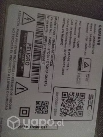 Smart tv samsung de 50 pulgada para repuesto.