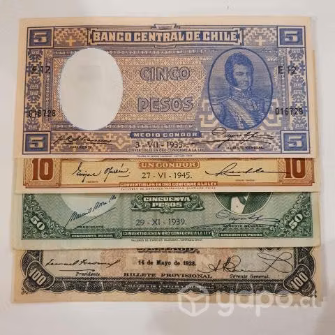 Billetes con fechas 1927 al 1935 chilenos - Imagen 4
