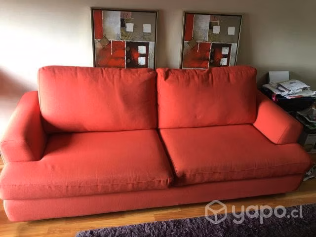 Sofá 3 cuerpos Rosen rojo