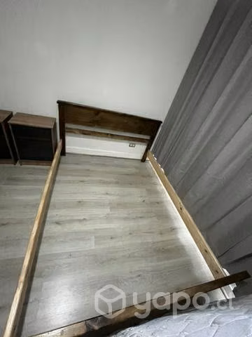 Cama 2 plazas +veladores