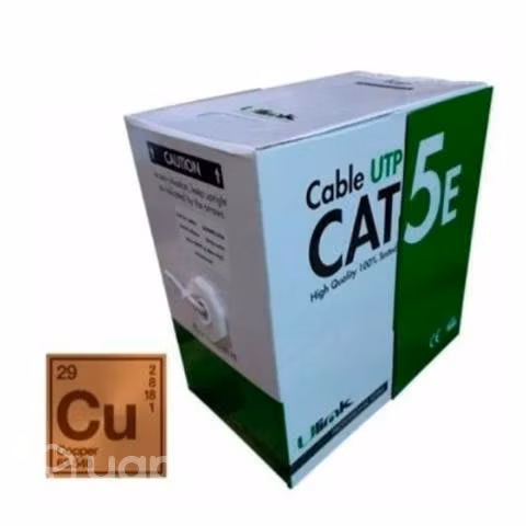 Cable utp cat5e 305 mts, 24 awg, 100% cobre. gris