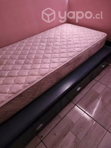 Cama 1 1/2 plaza con colchón cic