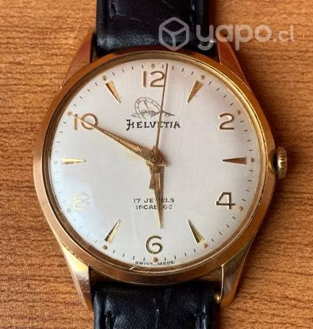 Precioso Antiguo Reloj Helvetia Cuerda Años 60