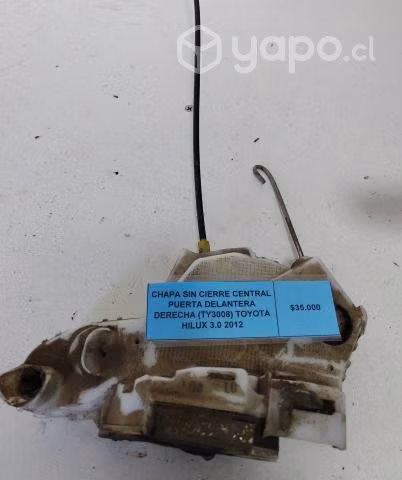 Chapa Sin Cierre Central Puerta Del Der (TY3008)