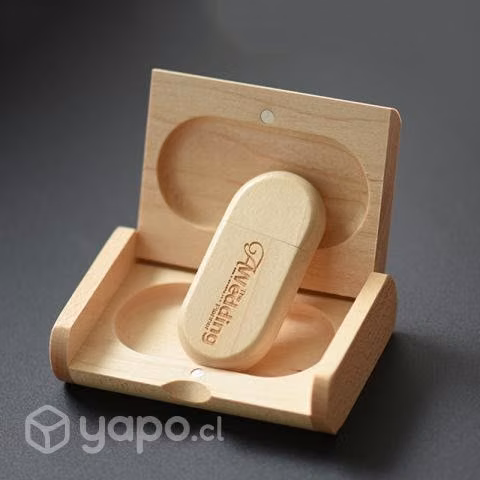 Pendrive 64 Gb Usb Madera Grabable + Estuche