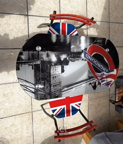 Mesa de vidrio y sillas,diseño britanico 2 persona - Imagen 4