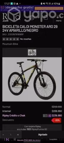 Bicicleta Caloi Monster aro 29