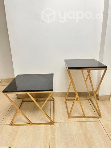 Mesa de centro y lateral cubierta granito