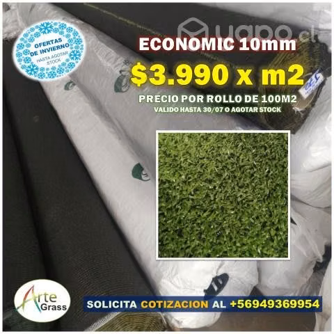 Rollo 100m2 pasto sintetico 10mm