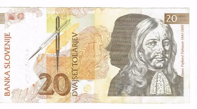 Billete de Eslovenia, 20 tolarjev, sin circular