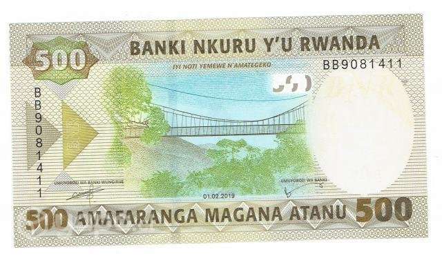Billete de Rwanda, 500 francos, UNC - Imagen 2