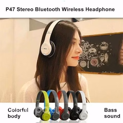 Audífonos Bluetooth P47 Inalámbricos Radio FM