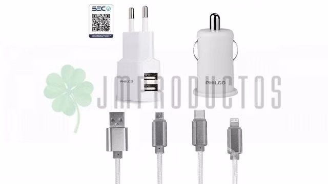 Cargador 3×1 Cable Trenzado 2.1 Amp Muro Y Auto