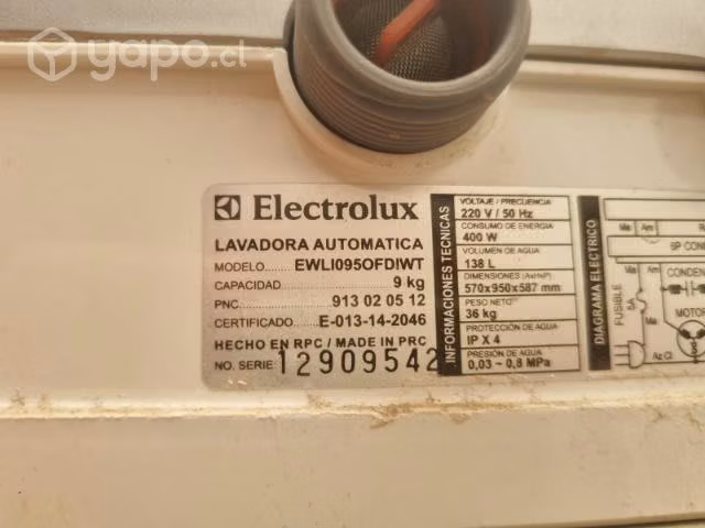 Lavadora electrolux