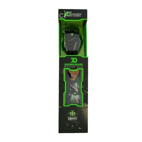 Kit Mouse Gamer Mousepad Ergonomico Verde - Imagen 4