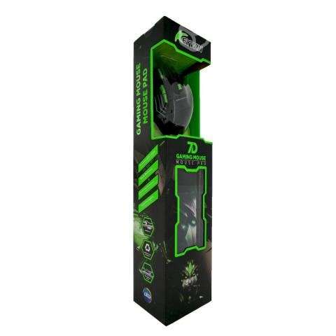 Kit Mouse Gamer Mousepad Ergonomico Verde - Imagen 2