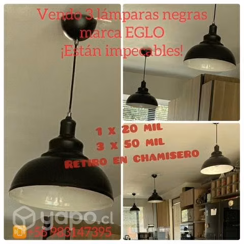 Lamparas negras Eglo