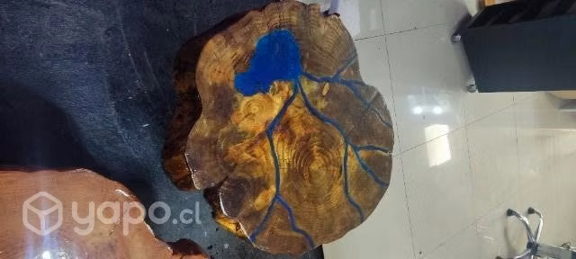 Mesa de centro rústicas con resina epoxica