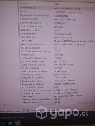 Computador lenovo windows 10 pro