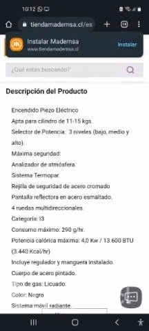 Estufa a Gas en excelente estado - Imagen 3