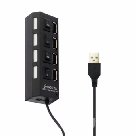 Hub USB 2.0 con Switch con 4 Puertos