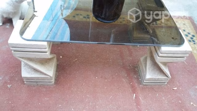 Mesa de piedra con vidrio - Imagen 2