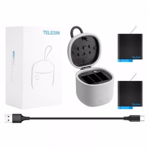 Cargador Allin Triple + 2 Baterías para Gopro Hero