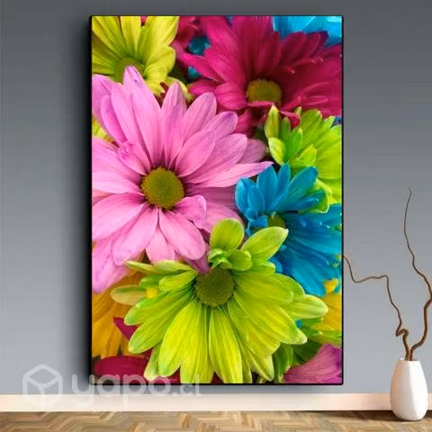 Cuadro Decorativo Flores y Paisaje