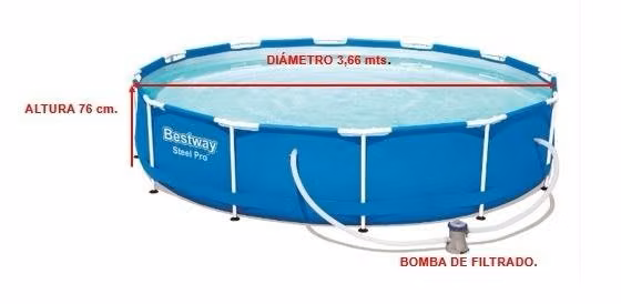 Piscina nueva Redonda Estructural 3.66m x 76cm