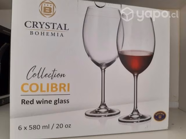 Juego de 5 copas vino tinto Bohemia