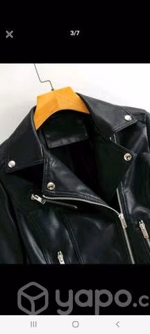 Chaqueta cuero PU negra - Imagen 3