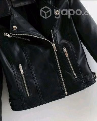 Chaqueta cuero PU negra - Imagen 2