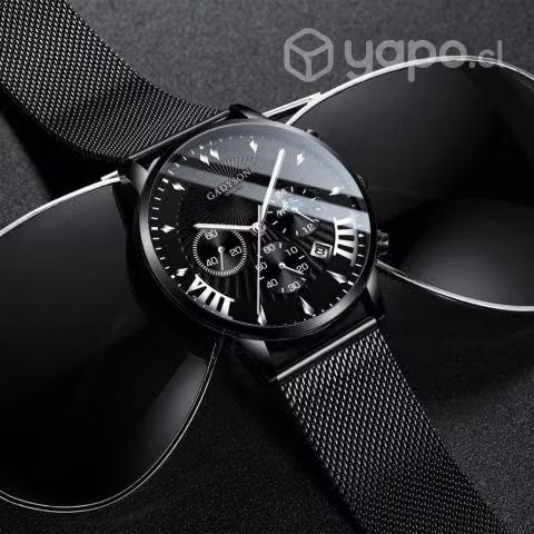 Reloj Hombre lujo acero inoxidable de malla con ca