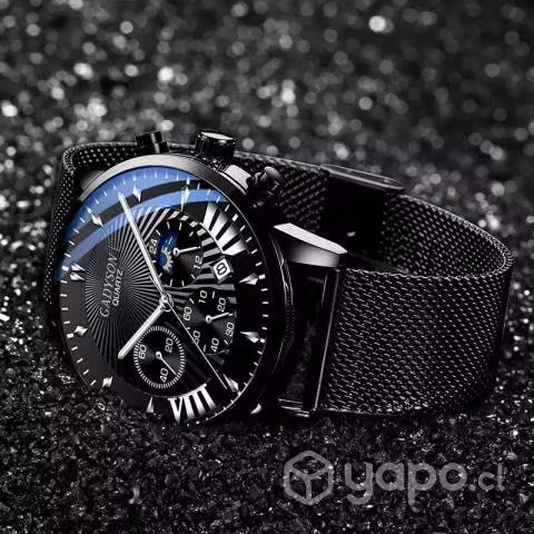 Reloj Hombre lujo acero inoxidable de malla con ca