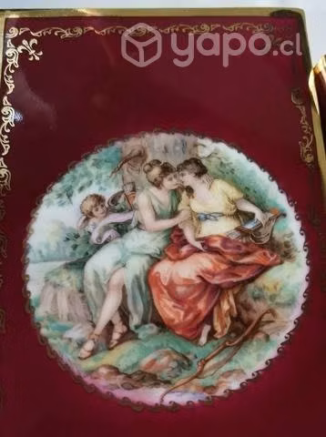 Licorera y copas en porcelana Limoges