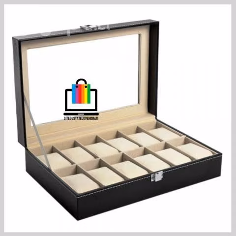 Caja Organizador 12 Reloj de Cuero Ecológico