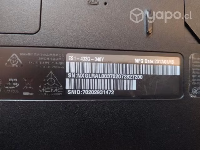 Notebook Acer Aspire Es1-433g-348y