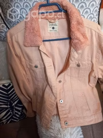Chaqueta jeans rosada