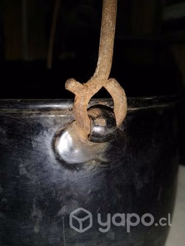 Olla de fierro enlozada,para colgar , decoracion