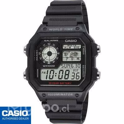 Reloj casio ae1200w-1a world time nuevos