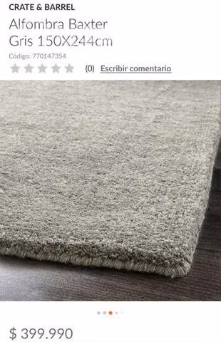 Alfombra lana Crate & Barrel casi nueva