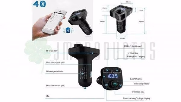 Receptor Bluetooth Autos Transmisor Fm Mp3