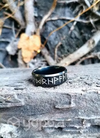 Anillo de Runas Vikingas Negro - Imagen 3