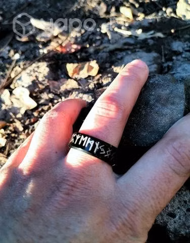 Anillo de Runas Vikingas Negro - Imagen 5