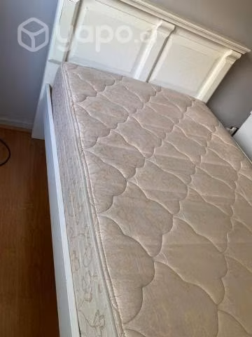 Cama blanca de madera 1,5 plaza (magasa)