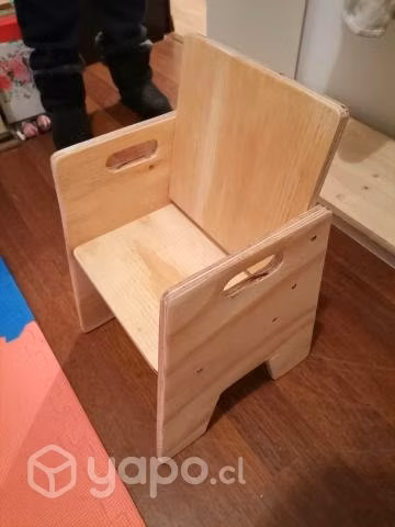 Silla de madera para niños Montessori